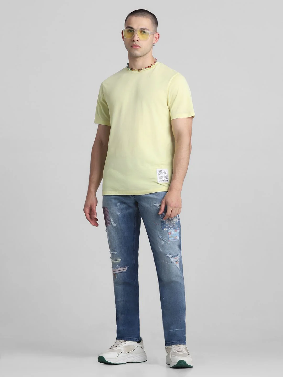 Light Blue Low Rise Distressed Tim Anti Fit Jeans - Image 5
