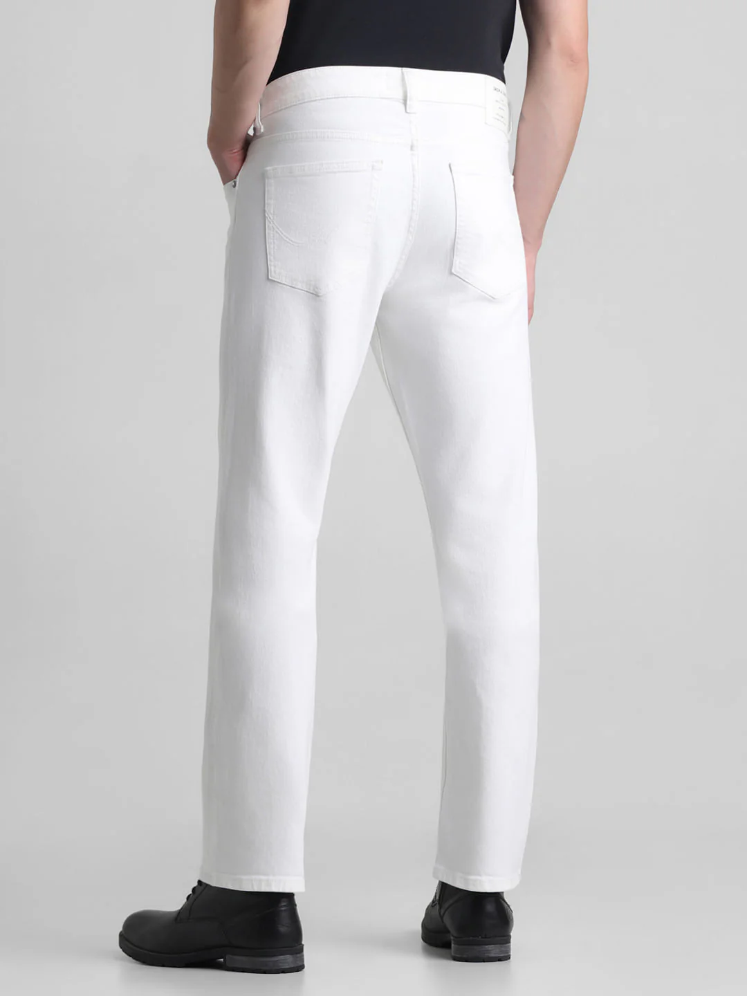 White Mid Rise Clark Regular Fit Jeans - Image 3