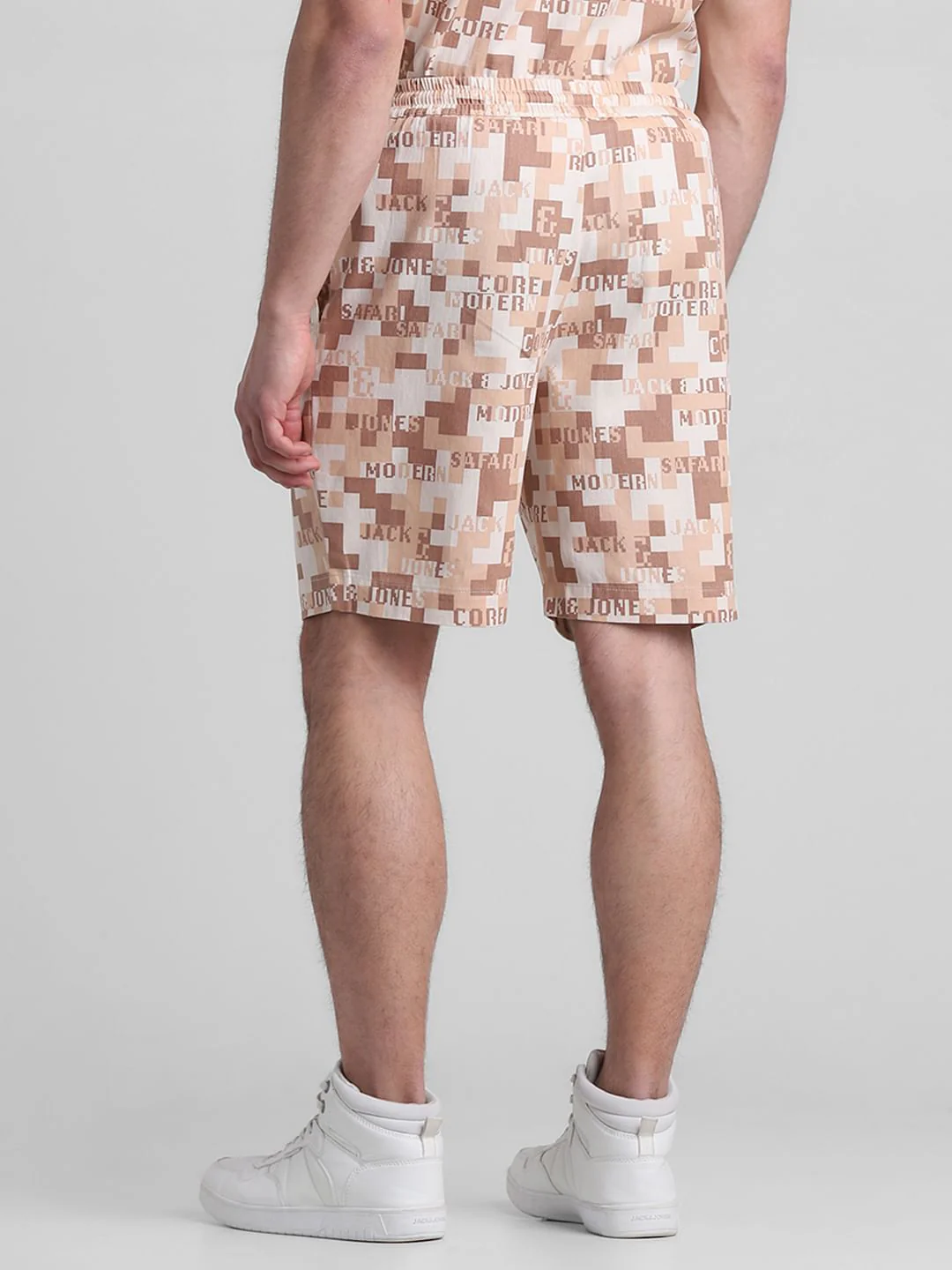 Brown Printed Co-ord Set Shorts - Image 3