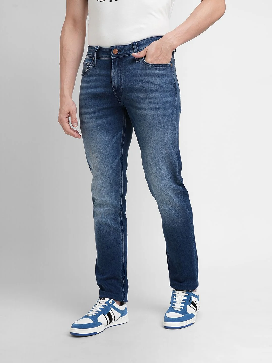 Blue Low Rise Ben Skinny Jeans - Image 3