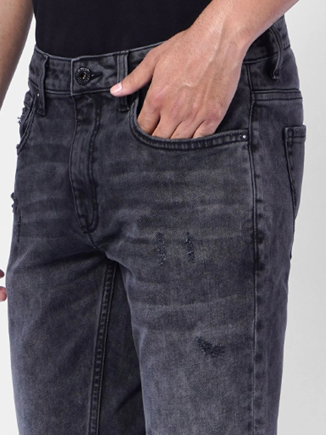 Black Low Rise Distressed Ben Skinny Jeans - Image 5