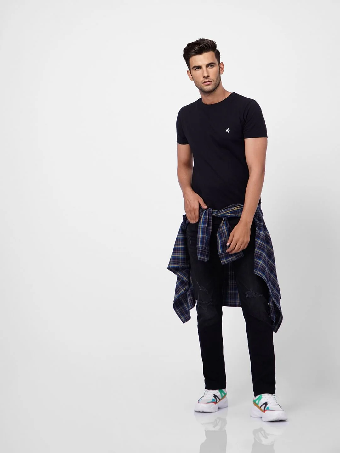 Black Low Rise Ripped Skinny Jeans
