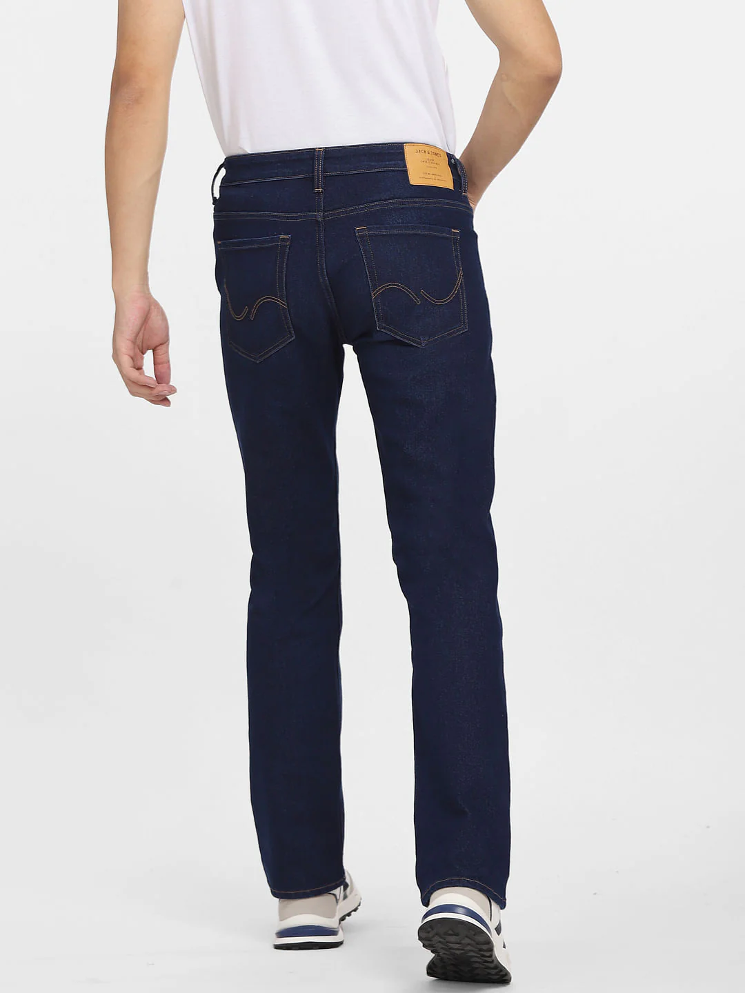 Dark Blue Mid Rise Clark Straight Fit Jeans - Image 4