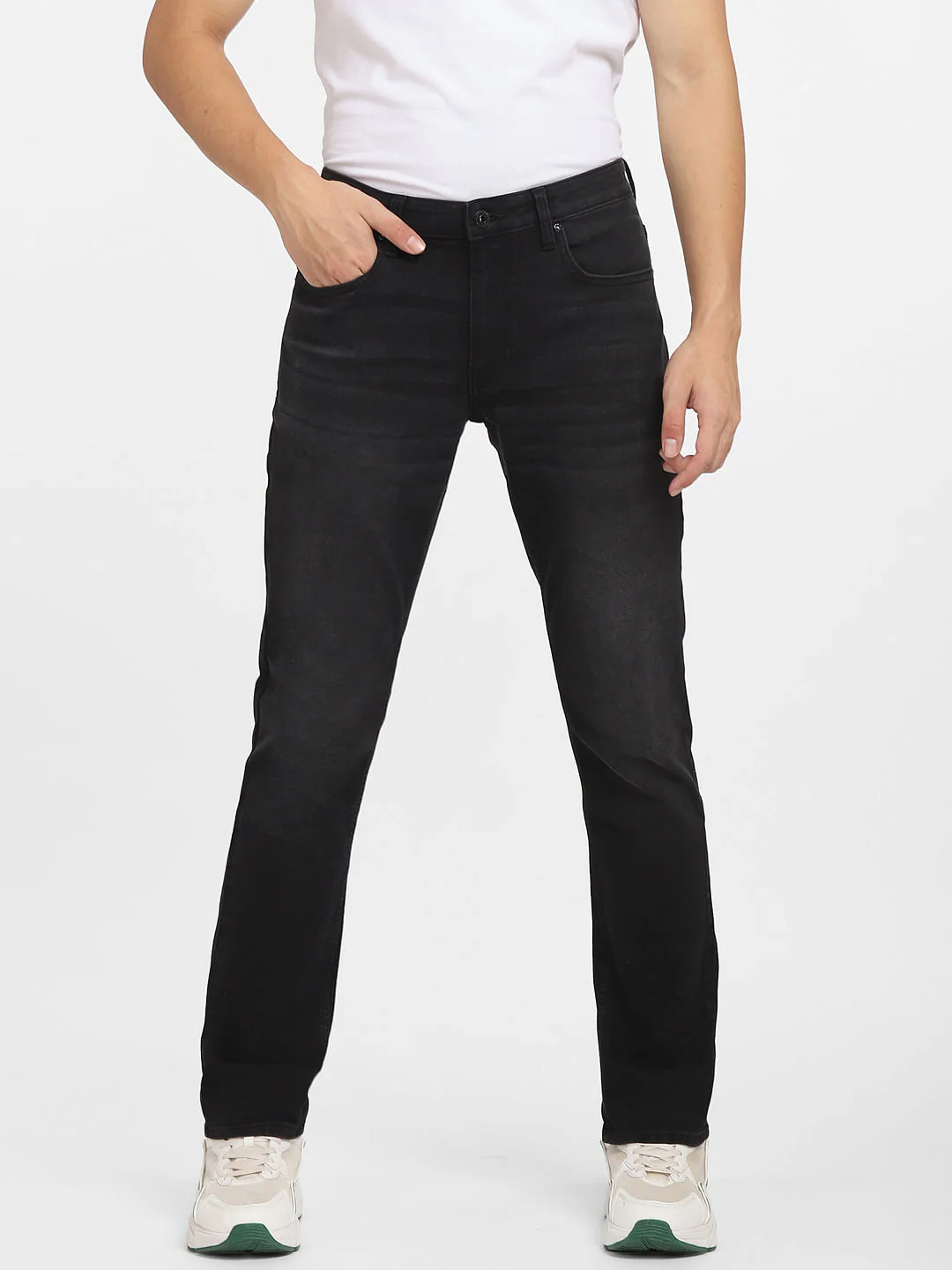 Black Low Rise Washed Glenn Slim Jeans - Image 2