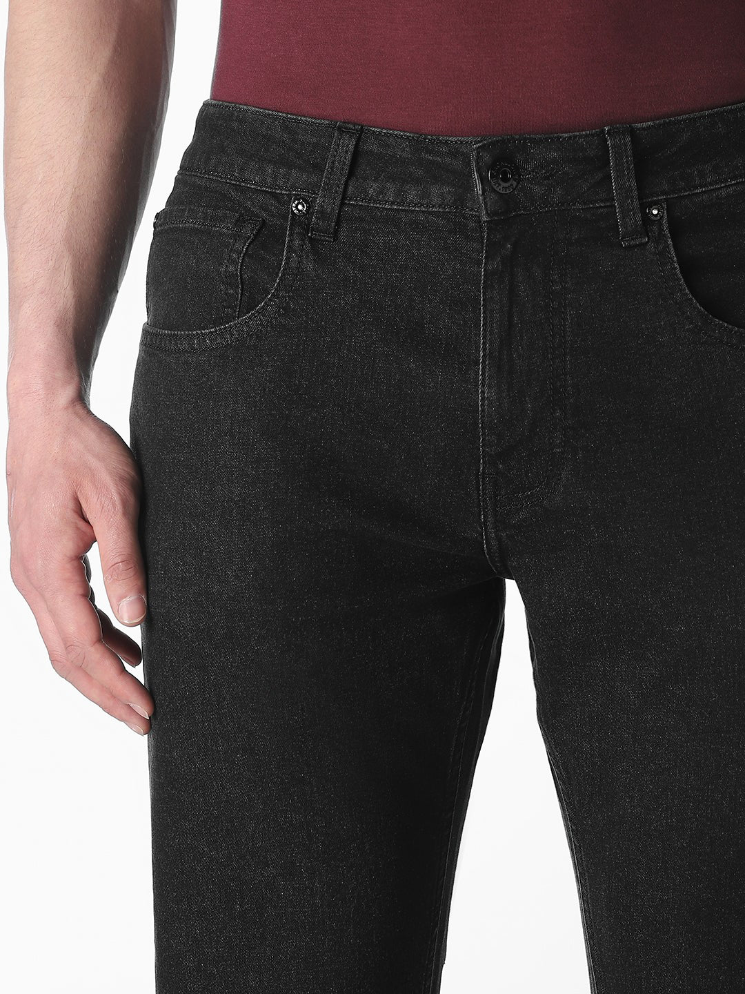 Men's Black Bootcut Low Rise Stretch Jeans - Image 4