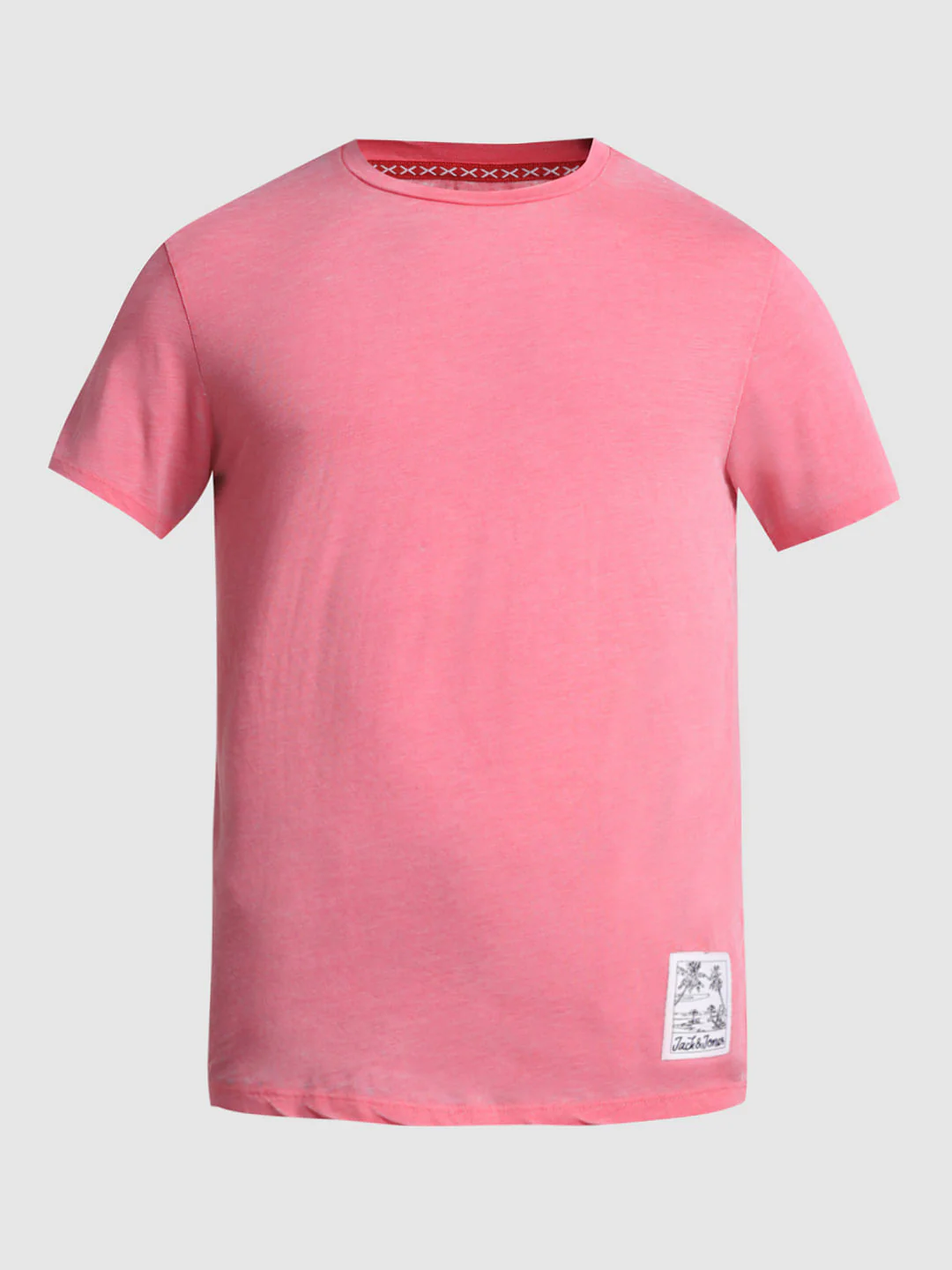 Pink Cotton Crew Neck T-shirt - Image 7
