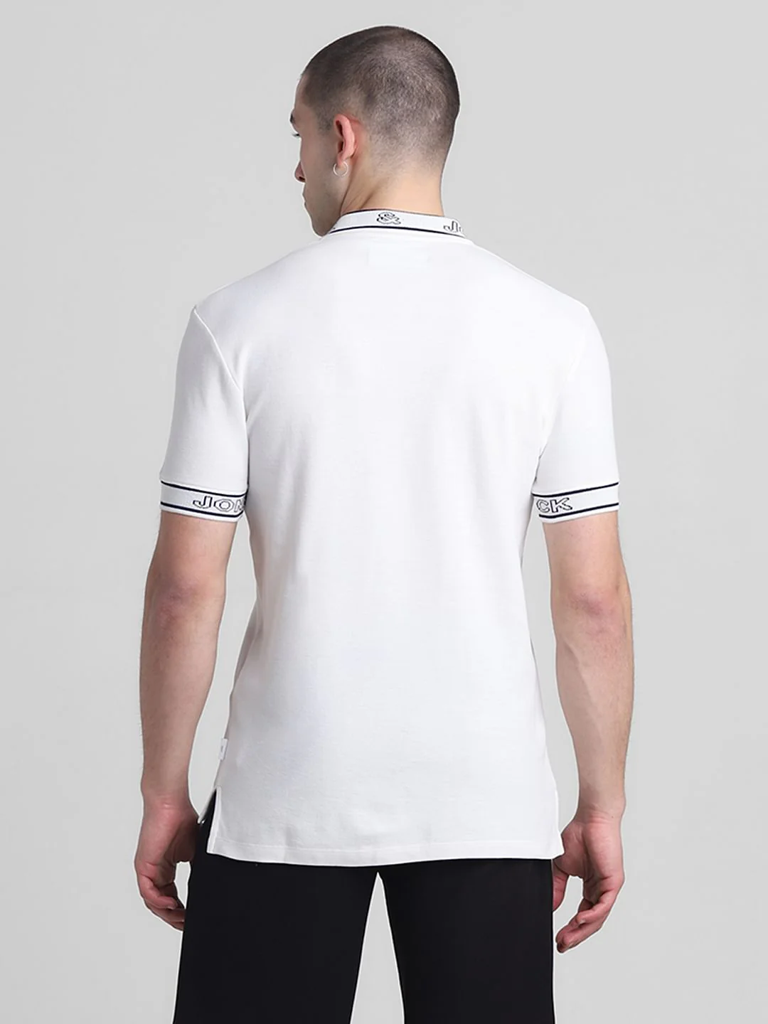 White Logo Print Polo T-shirt - Image 4