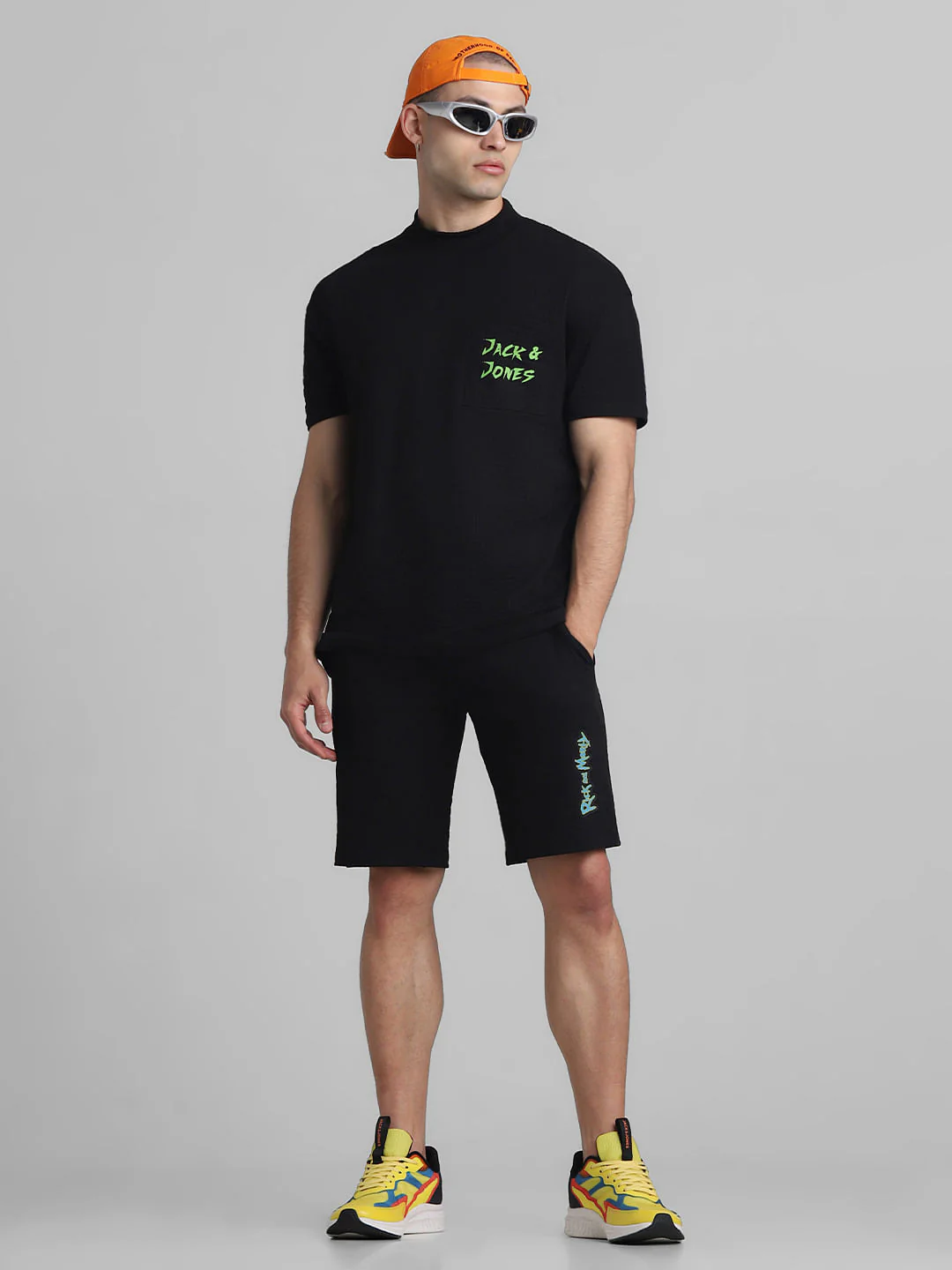 RICK & MORTY Black Printed Co-ord Set Shorts - Image 5