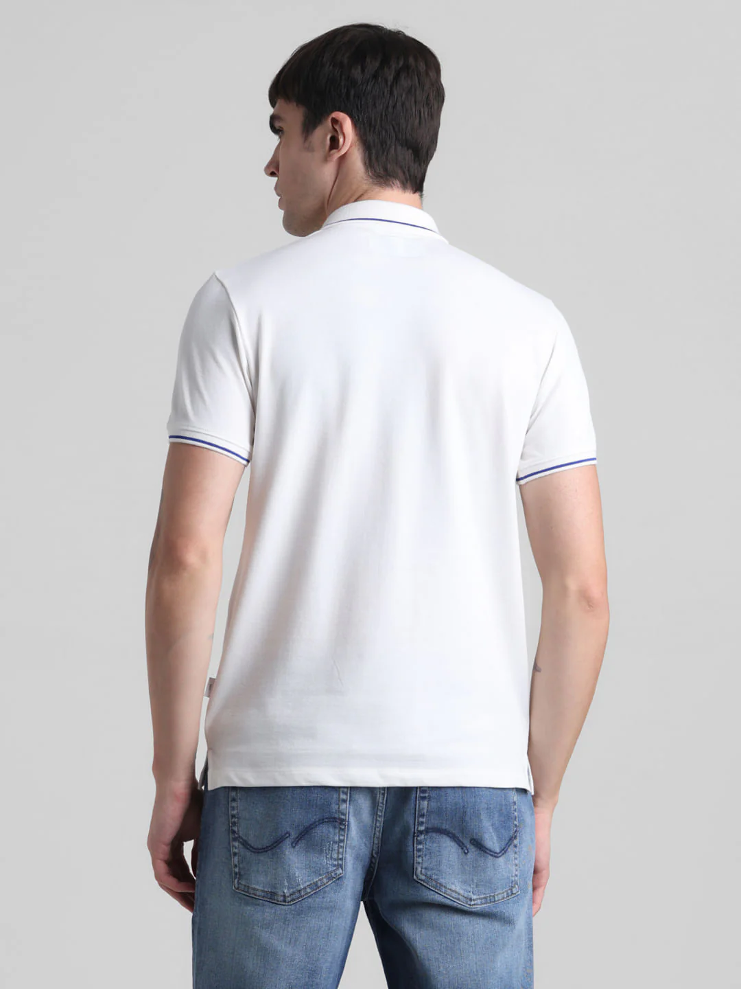 White Logo Tipping Polo T-shirt - Image 4