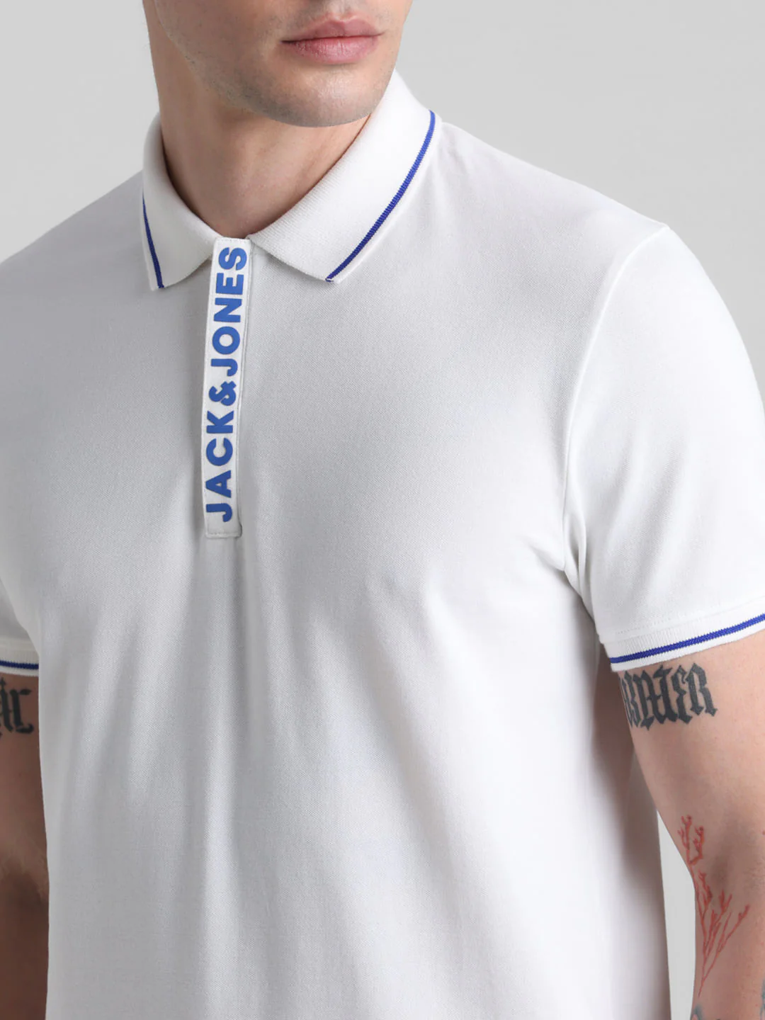 White Logo Tipping Polo T-shirt - Image 5