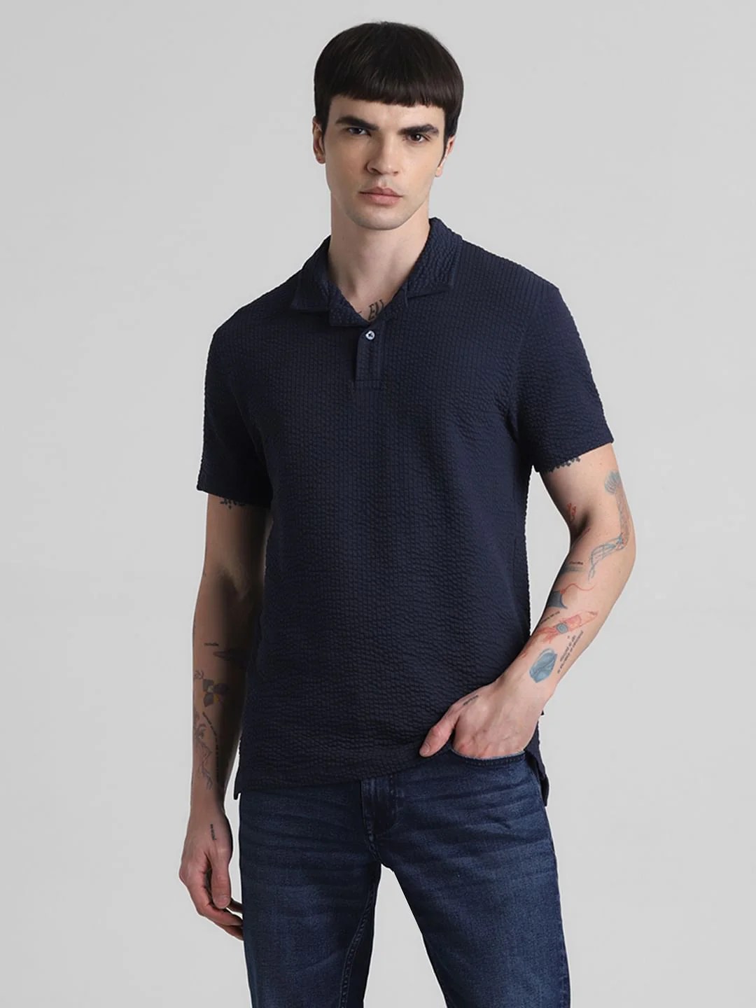 Navy Blue Polo T-shirt - Image 2