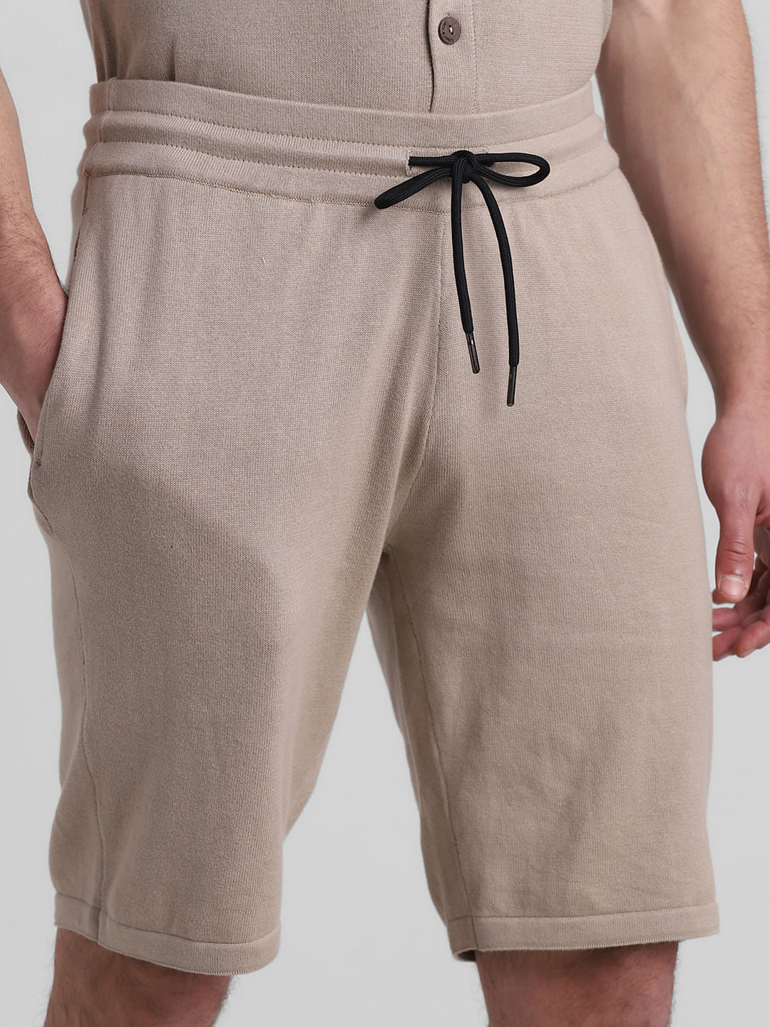 Brown Mid Rise Knitted Co-ord Set Shorts - Image 4