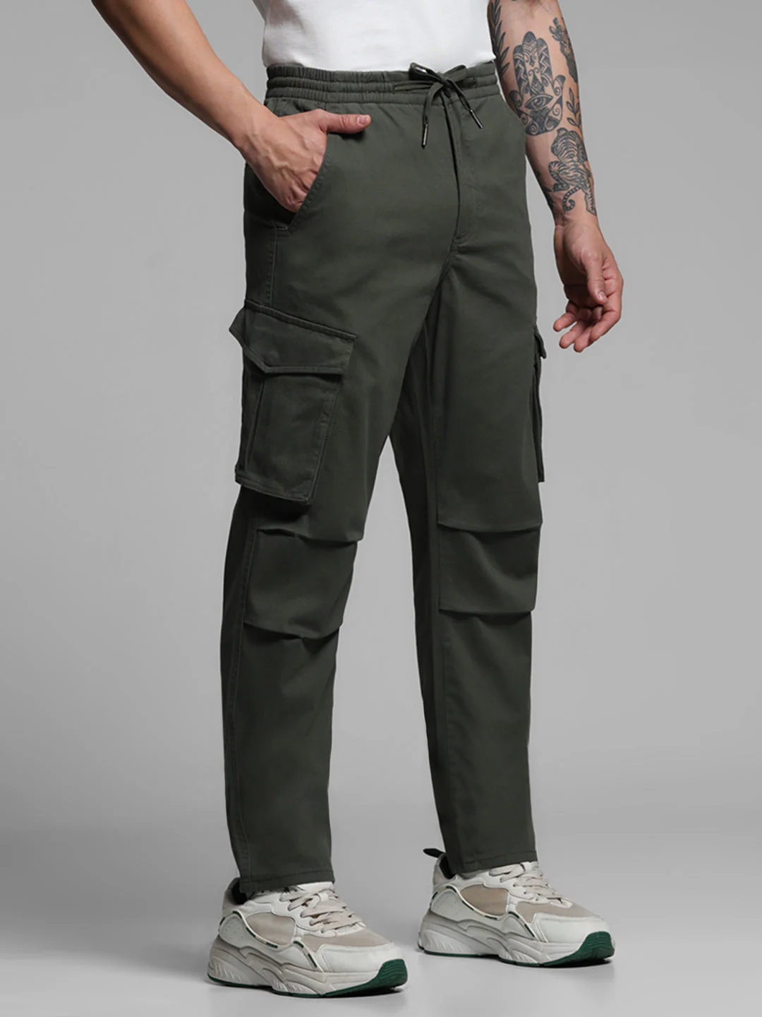 Mid Rise Kane Cargos - Olive - Image 2
