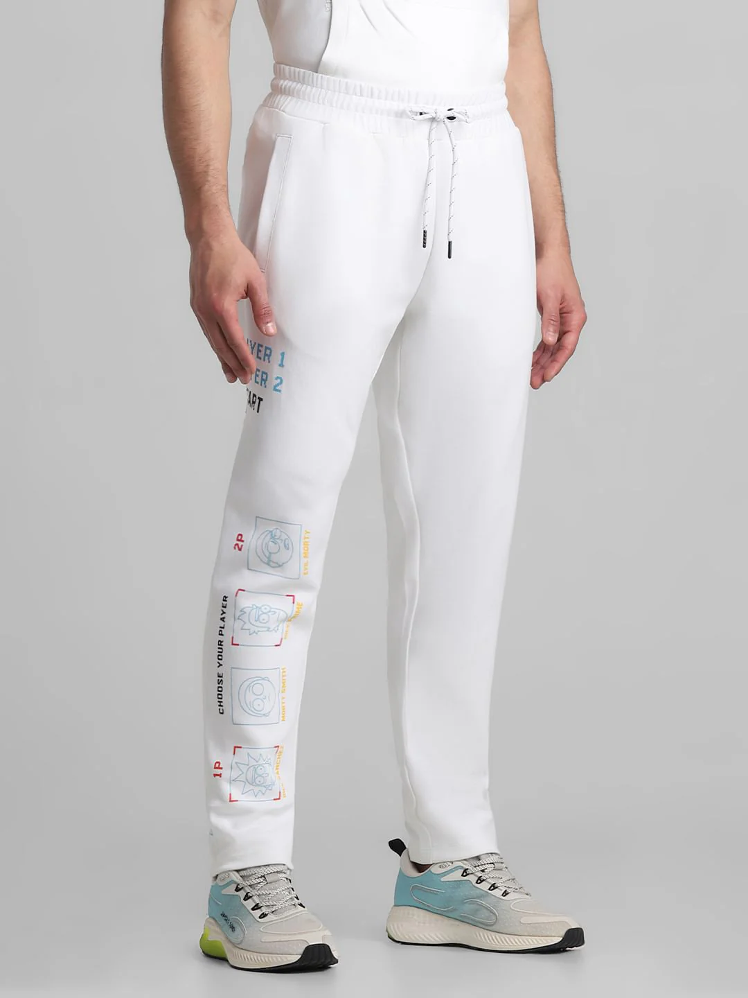 RICK & MORTY White Mid Rise Printed Sweatpants - Image 2