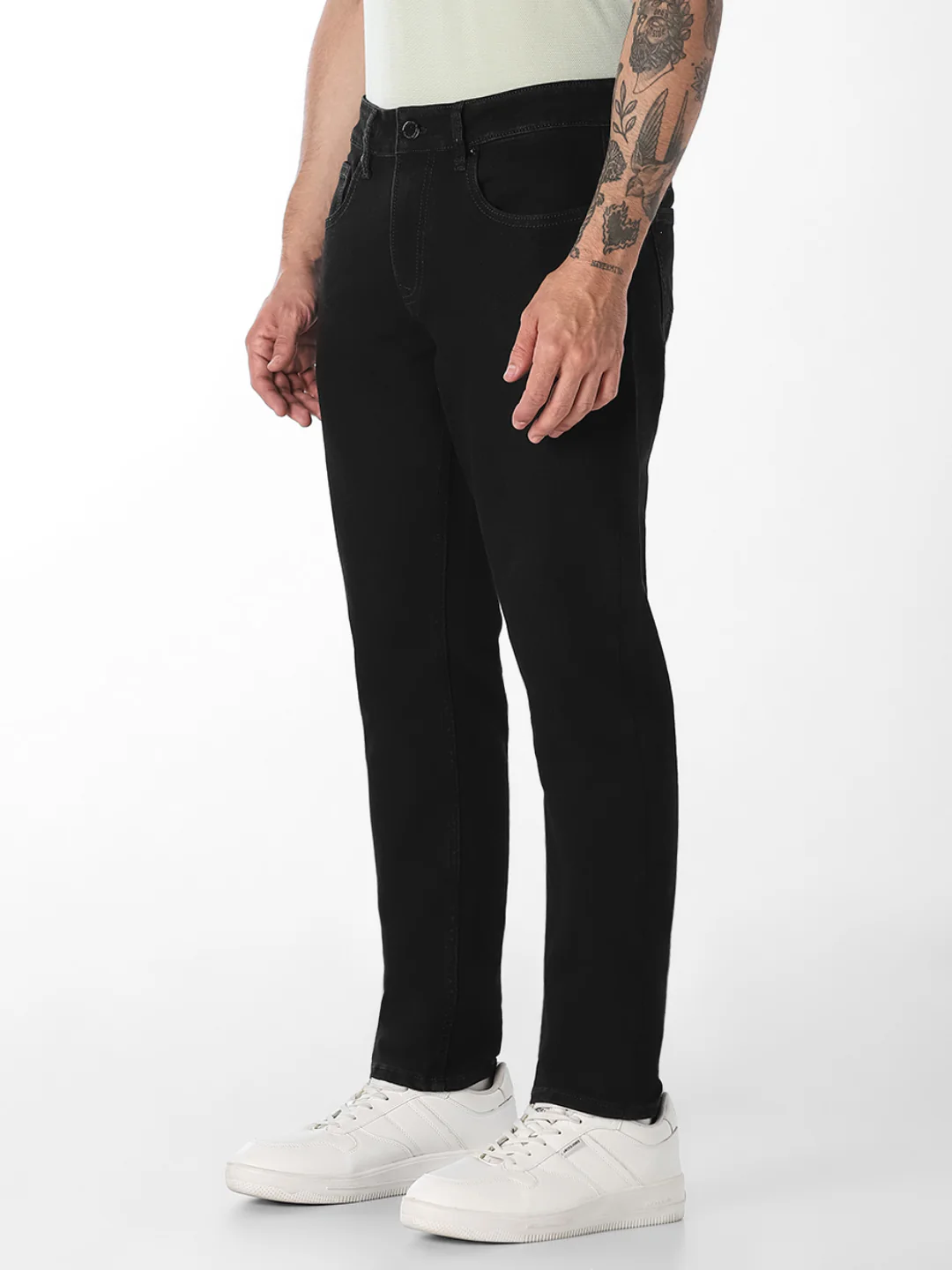 Black Low Rise Glenn Slim Fit Jeans - Image 2