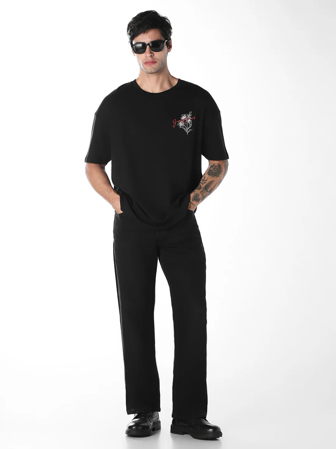 Black High Rise Faded Ray Bootcut Jeans - Image 6