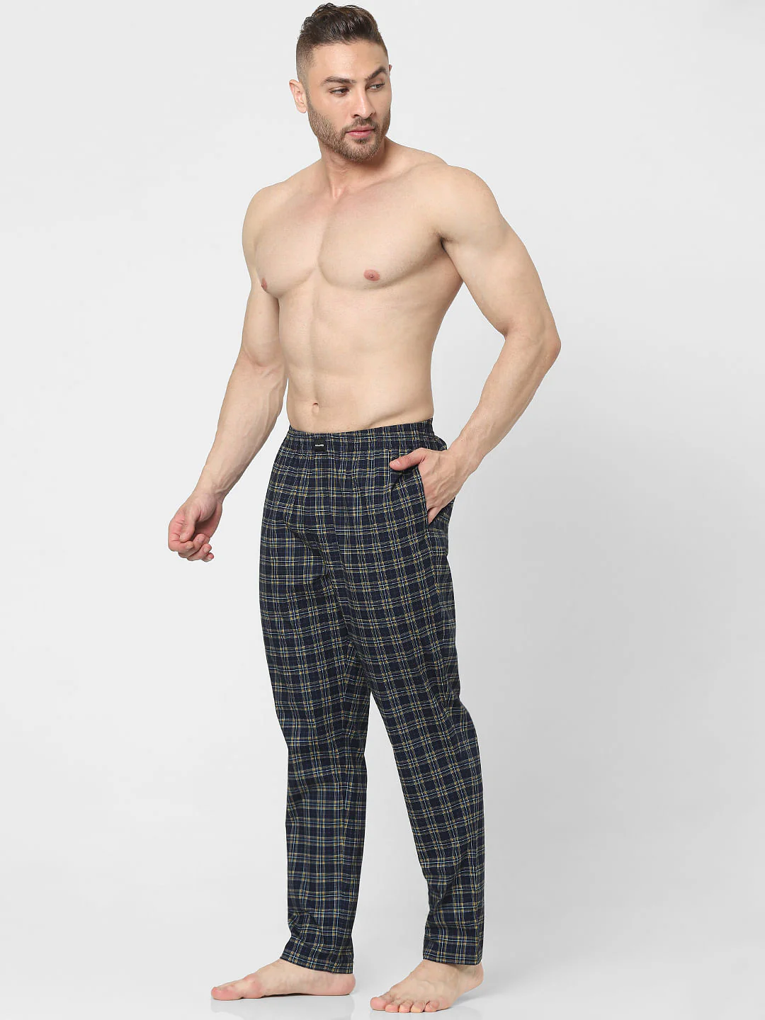 Navy Blue Check Pyjamas