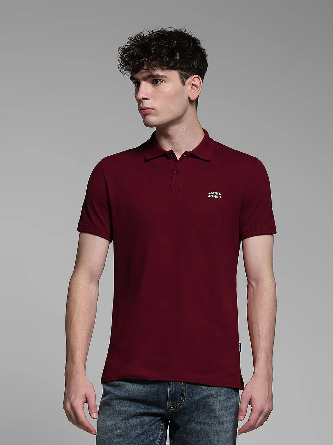 Burgundy Logo Print Polo