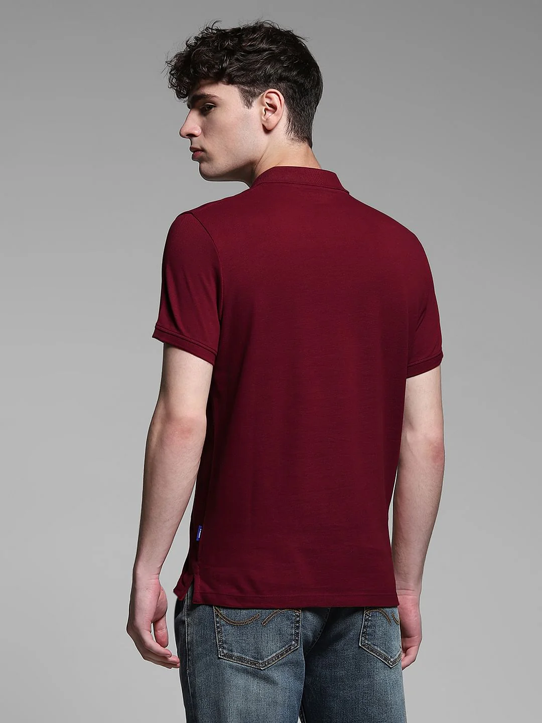 Burgundy Logo Print Polo - Image 4