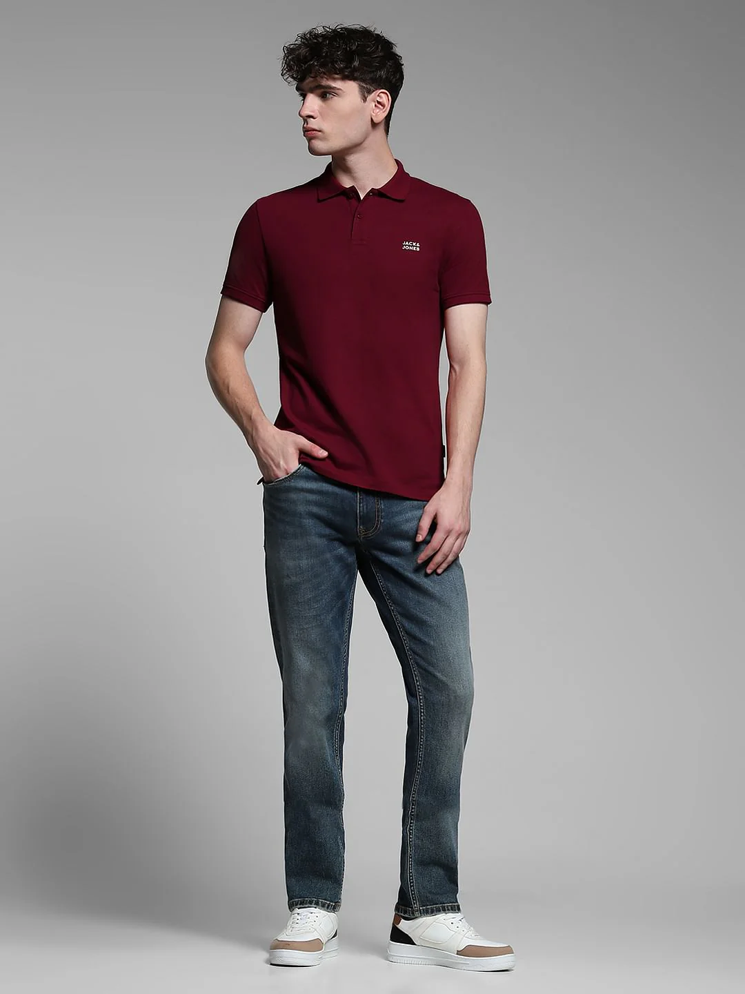 Burgundy Logo Print Polo - Image 6