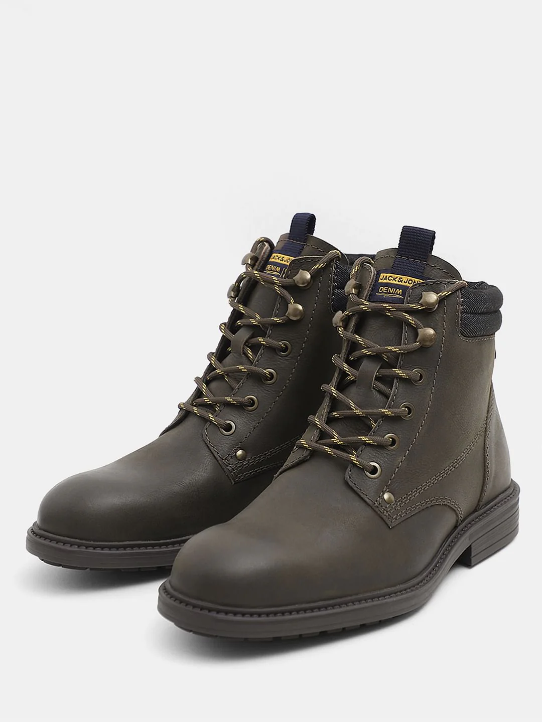 Olive High-Top Leather Boots - Image 7