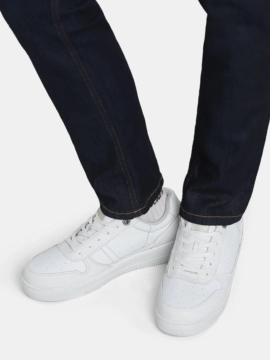 White Premium Leather Sneakers - Image 8