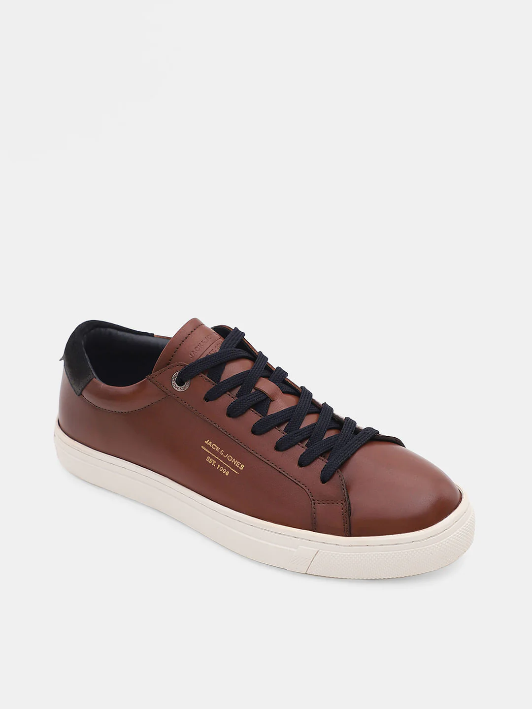 Brown Leather Lace-Up Sneakers - Image 3
