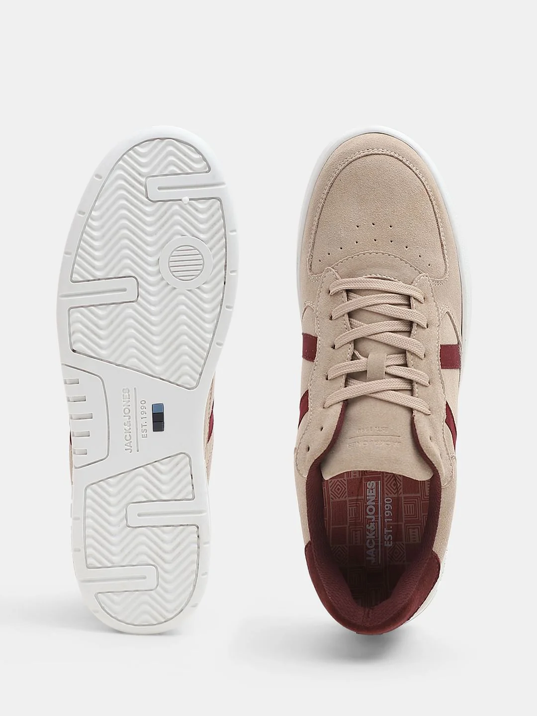 Beige Suede Classic Sneakers - Image 4
