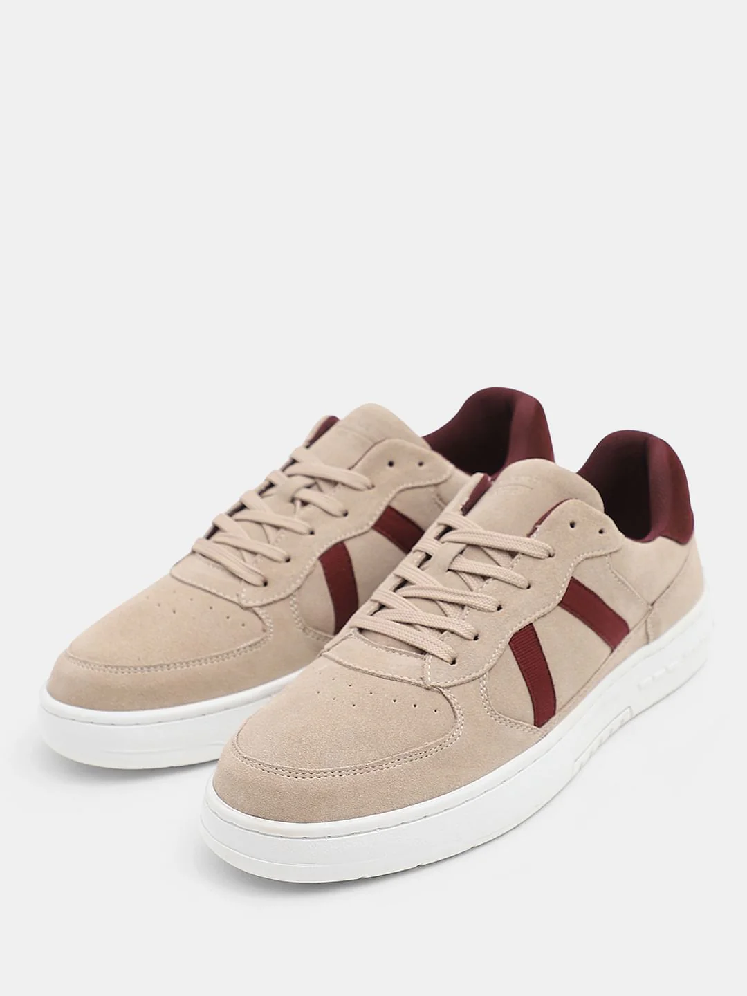 Beige Suede Classic Sneakers - Image 5