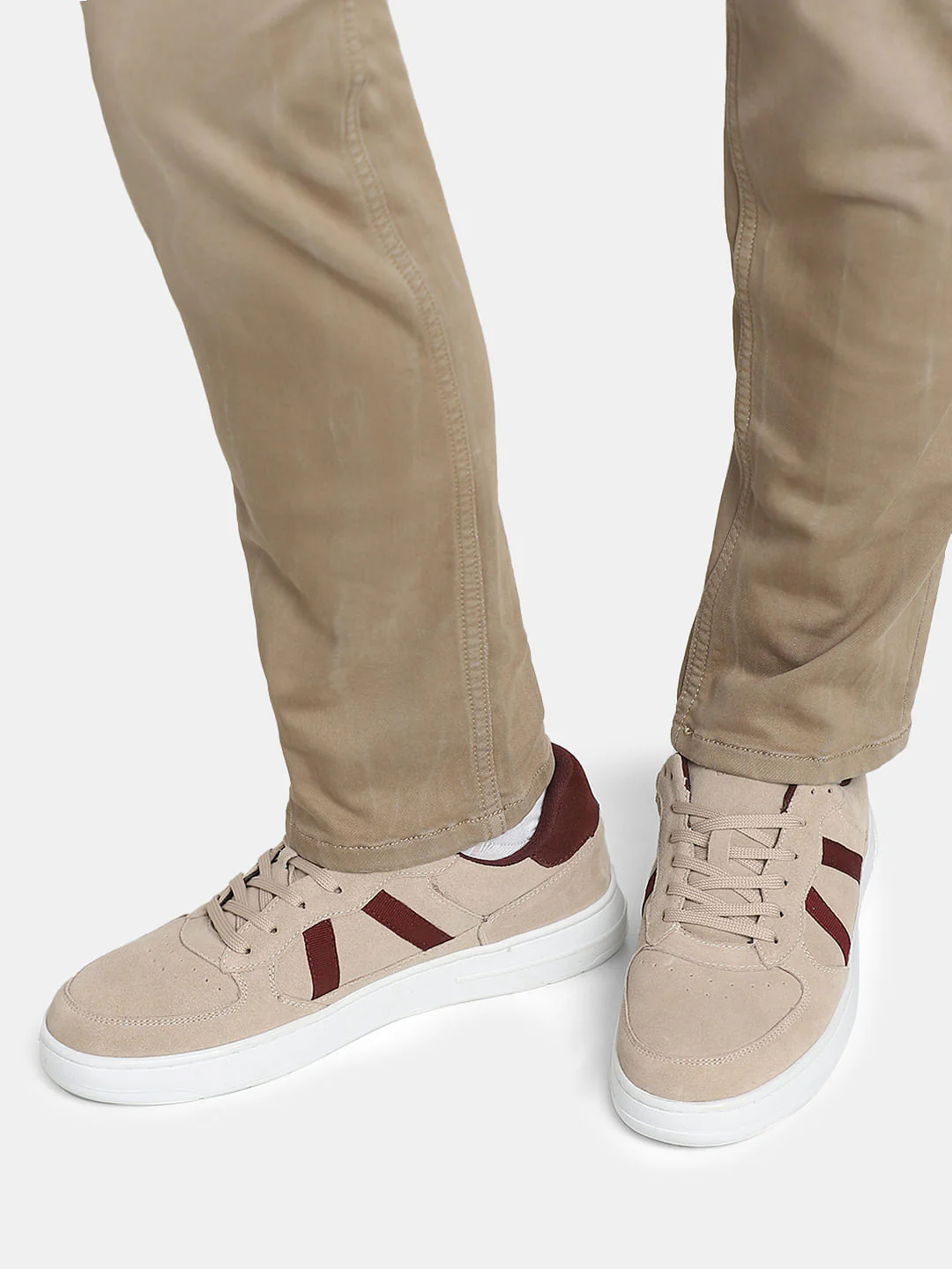 Beige Suede Classic Sneakers - Image 8
