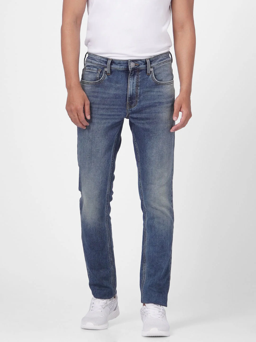 Dark Blue Low Rise Washed Ben Skinny Fit Jeans - Image 2