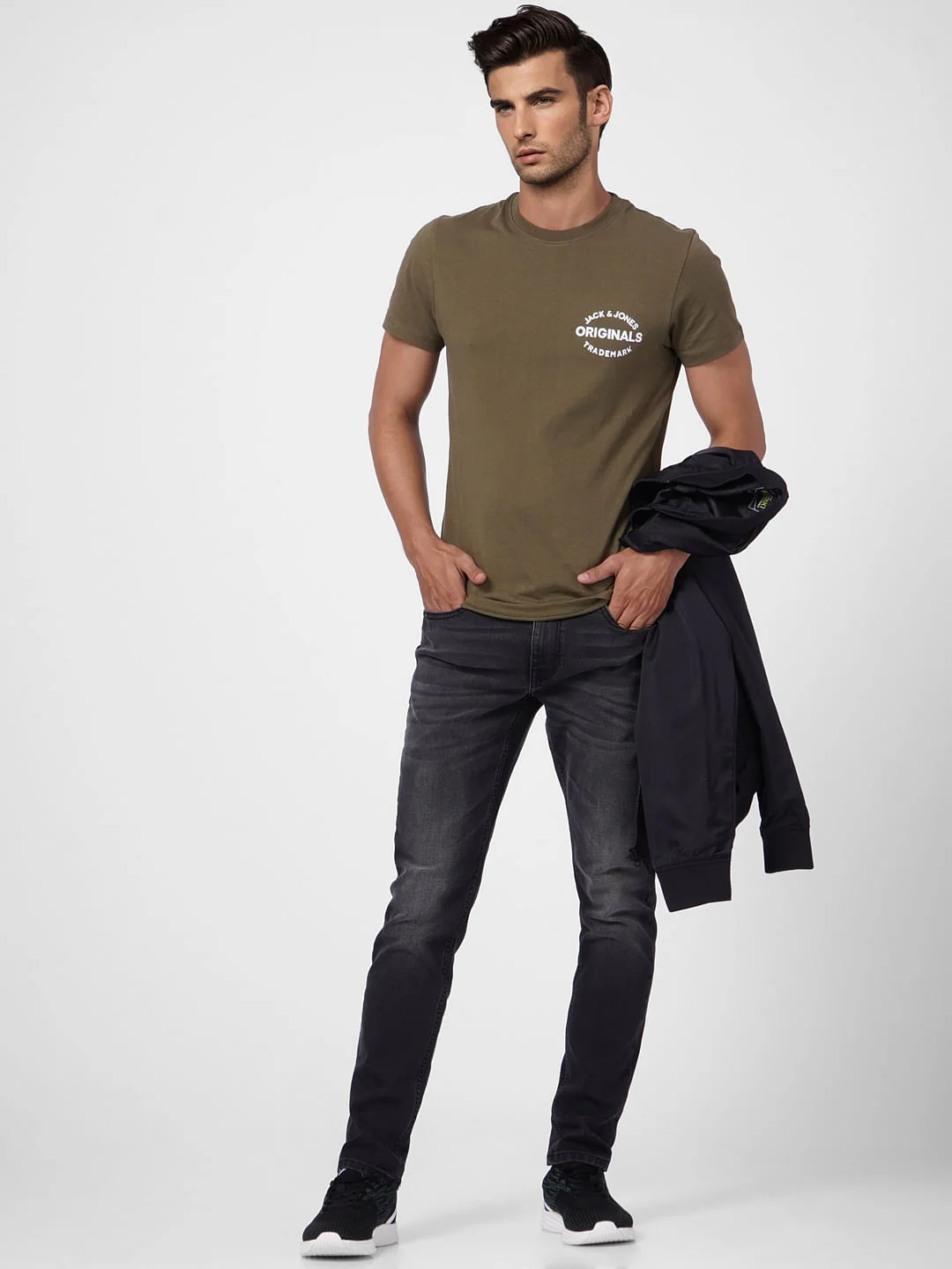 Dark Grey Low Rise Tim Anti Fit Jeans