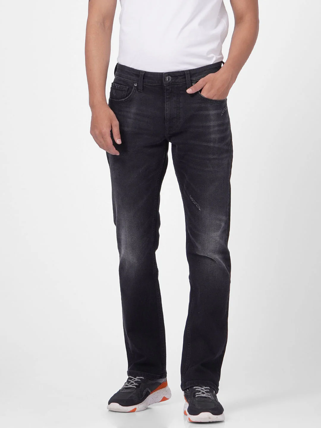Black Mid Rise Clark Regular Fit Jeans - Image 2