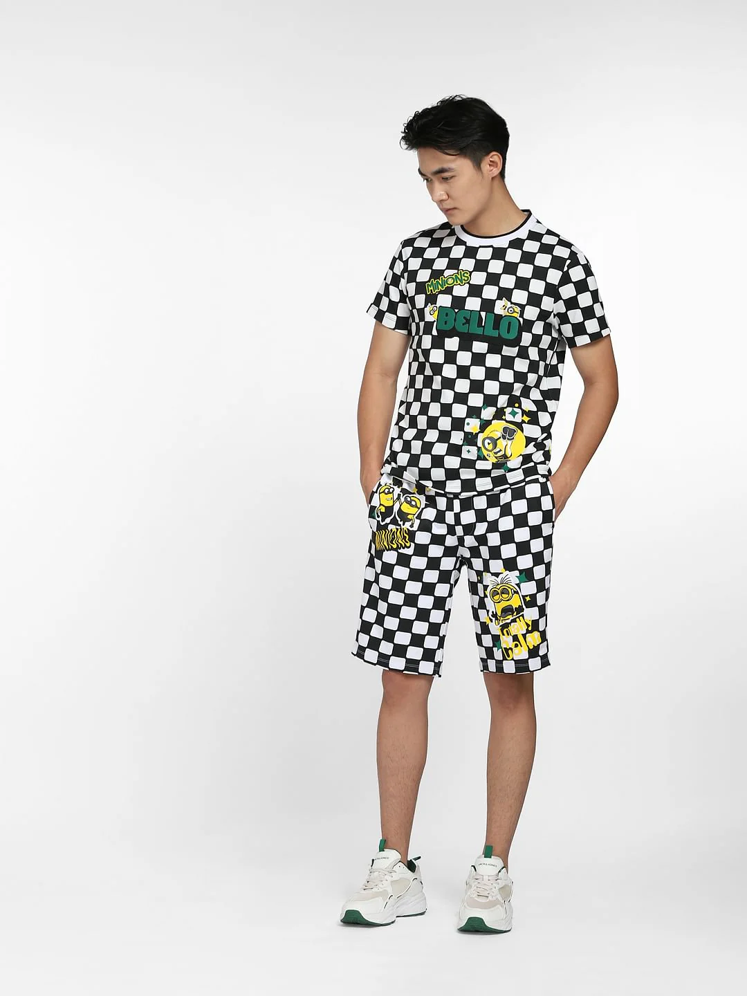 Minion White Check Print Co-ord T-shirt - Image 6