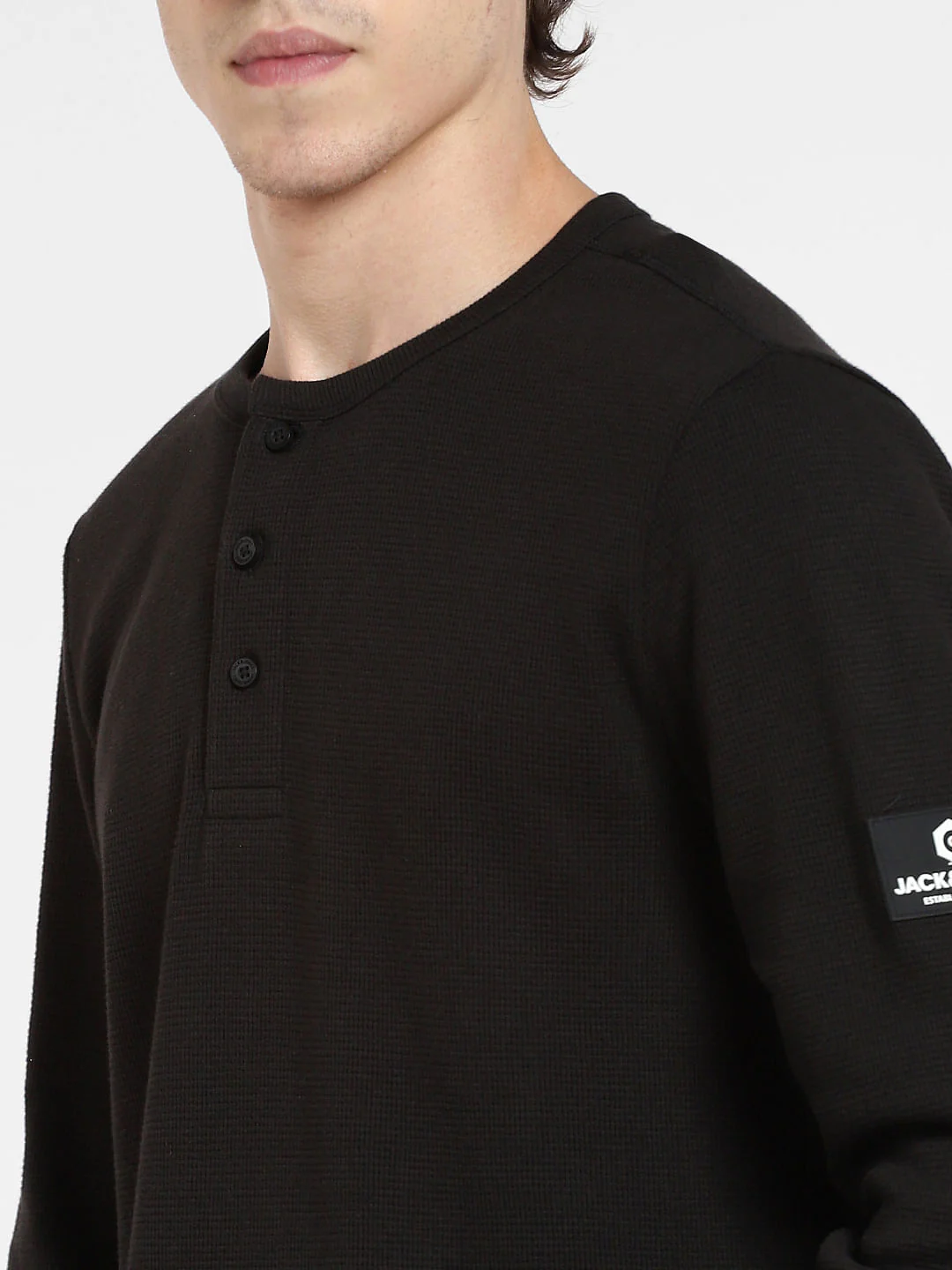Black Henley T-shirt - Image 5