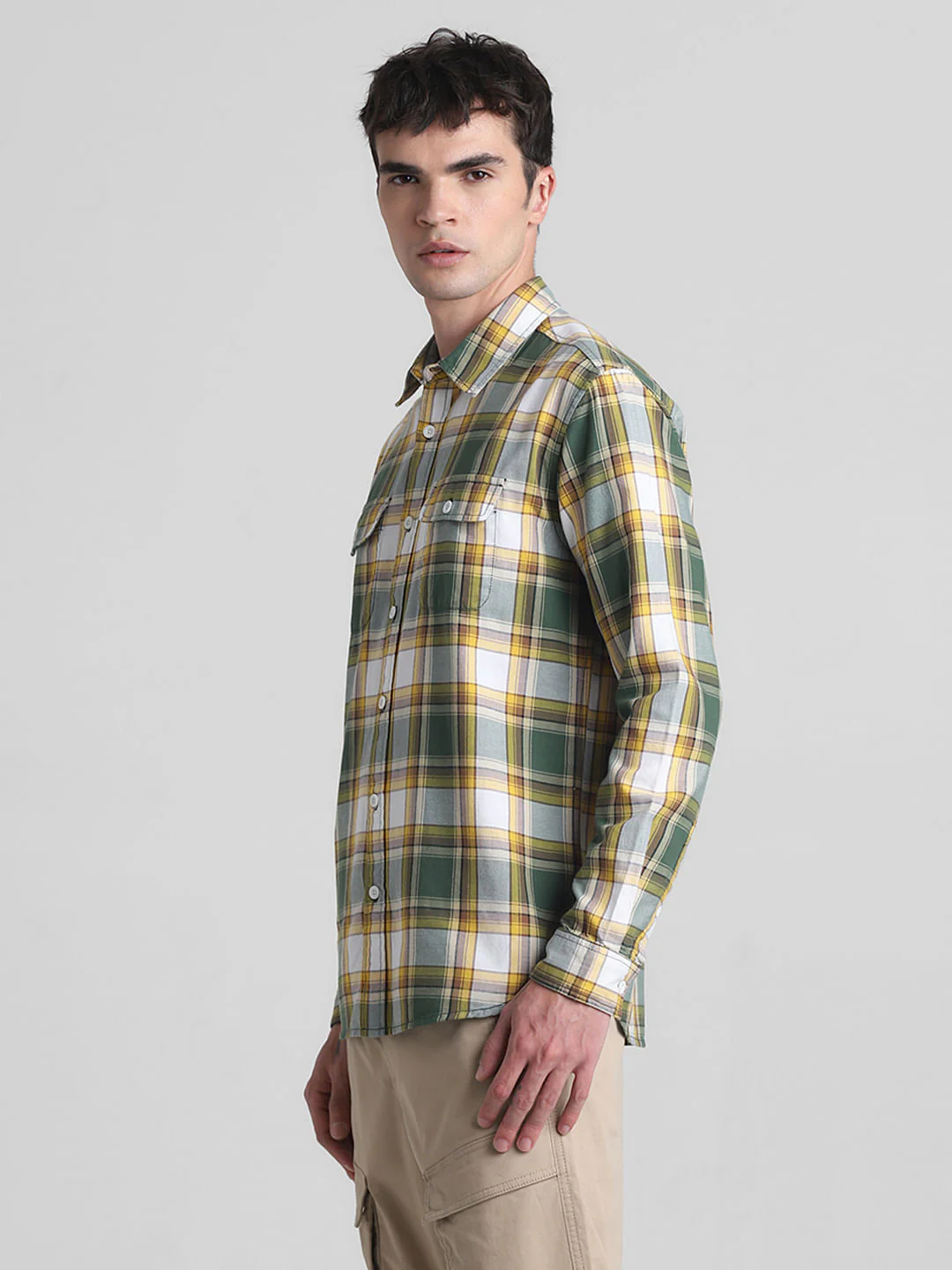 Green Check Full Sleeves Shirt - Image 3