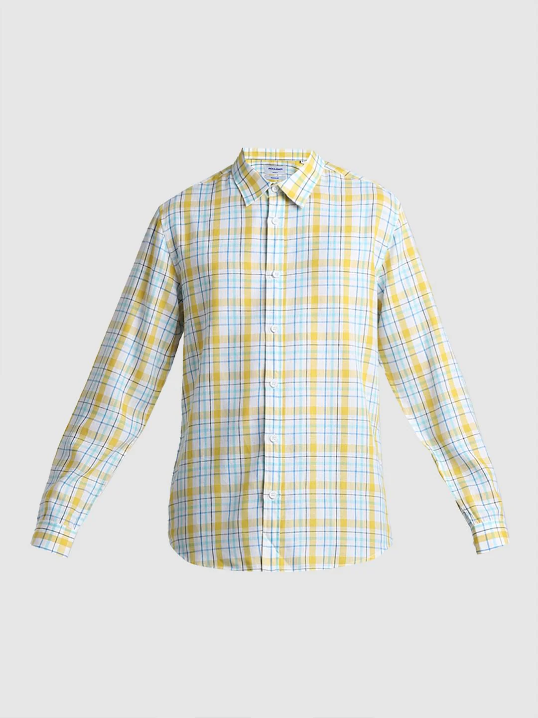 Yellow & Blue Check Full Sleeves Shirt - Image 7
