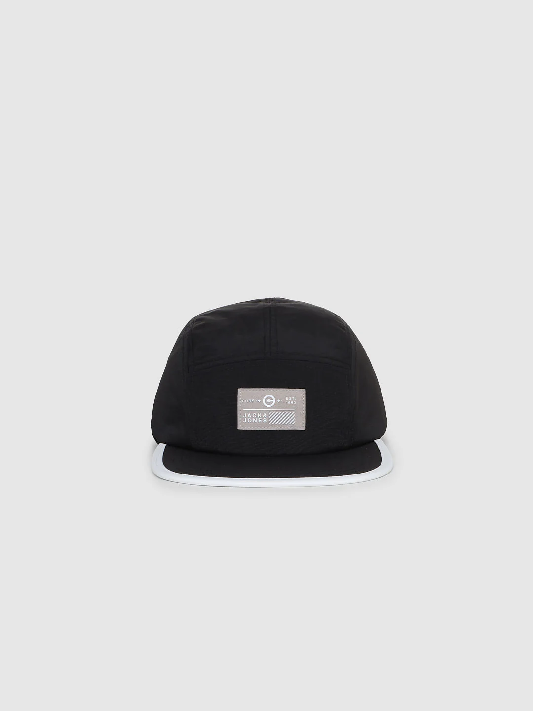 Black Logo Print Five Panel Cap - Image 2