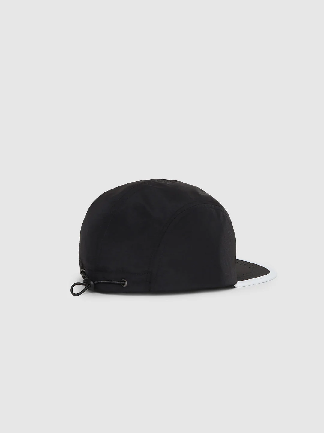 Black Logo Print Five Panel Cap - Image 4