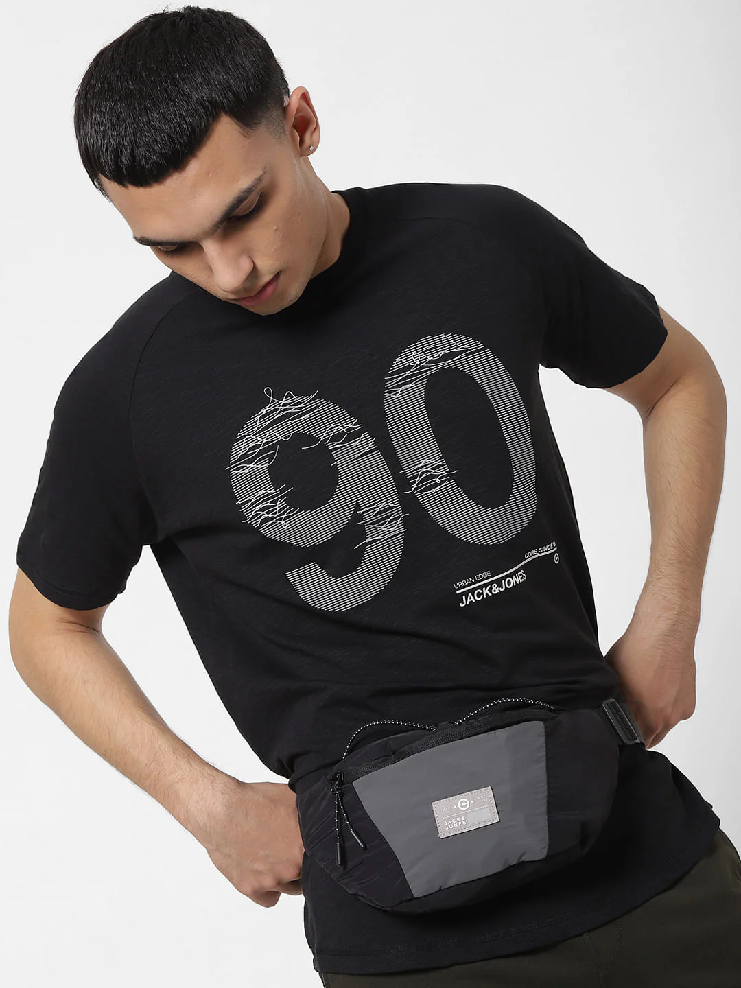 Black Logo Print Fanny Pack - Image 2