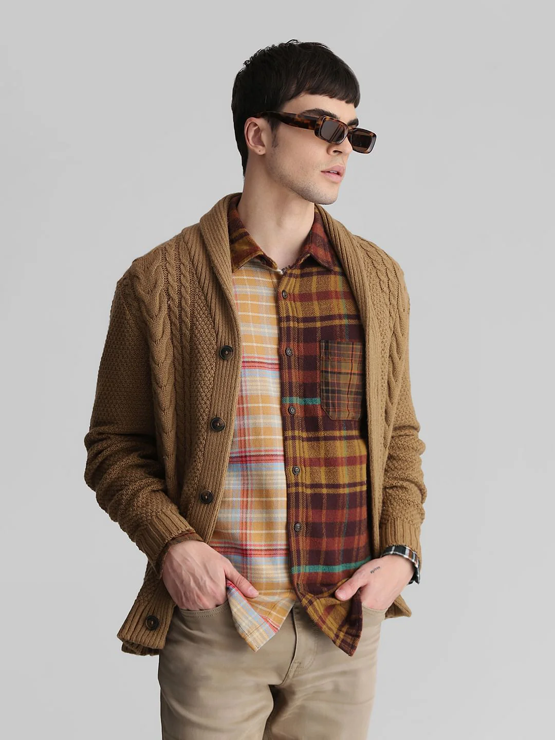 Brown Knitted Cardigan