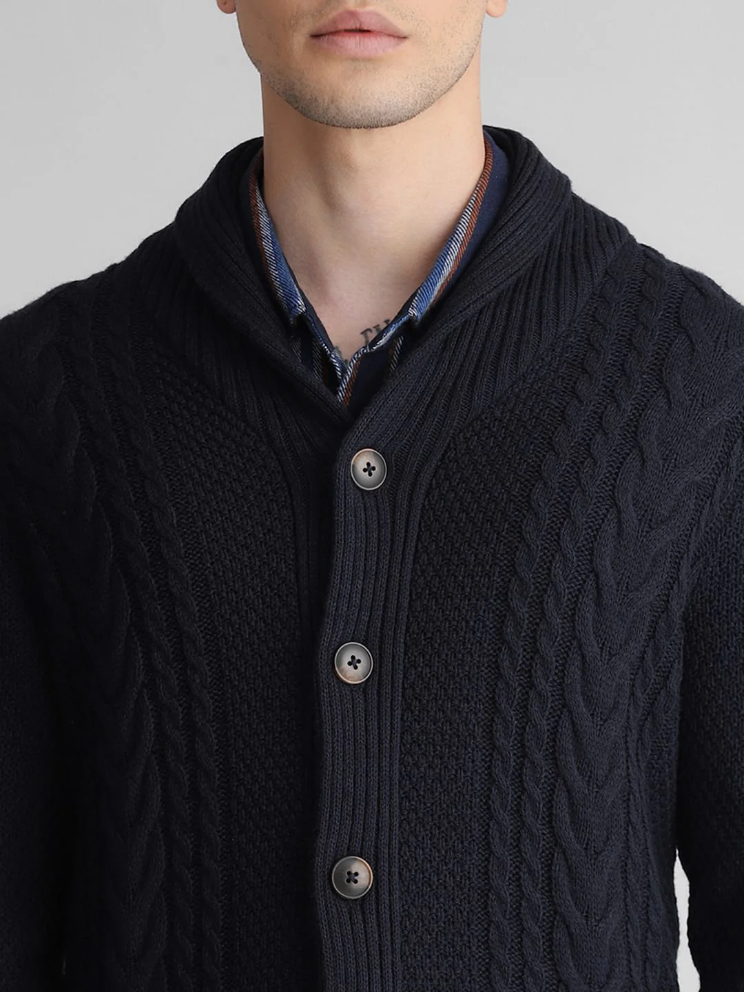 Dark Blue Knitted Cardigan - Image 5