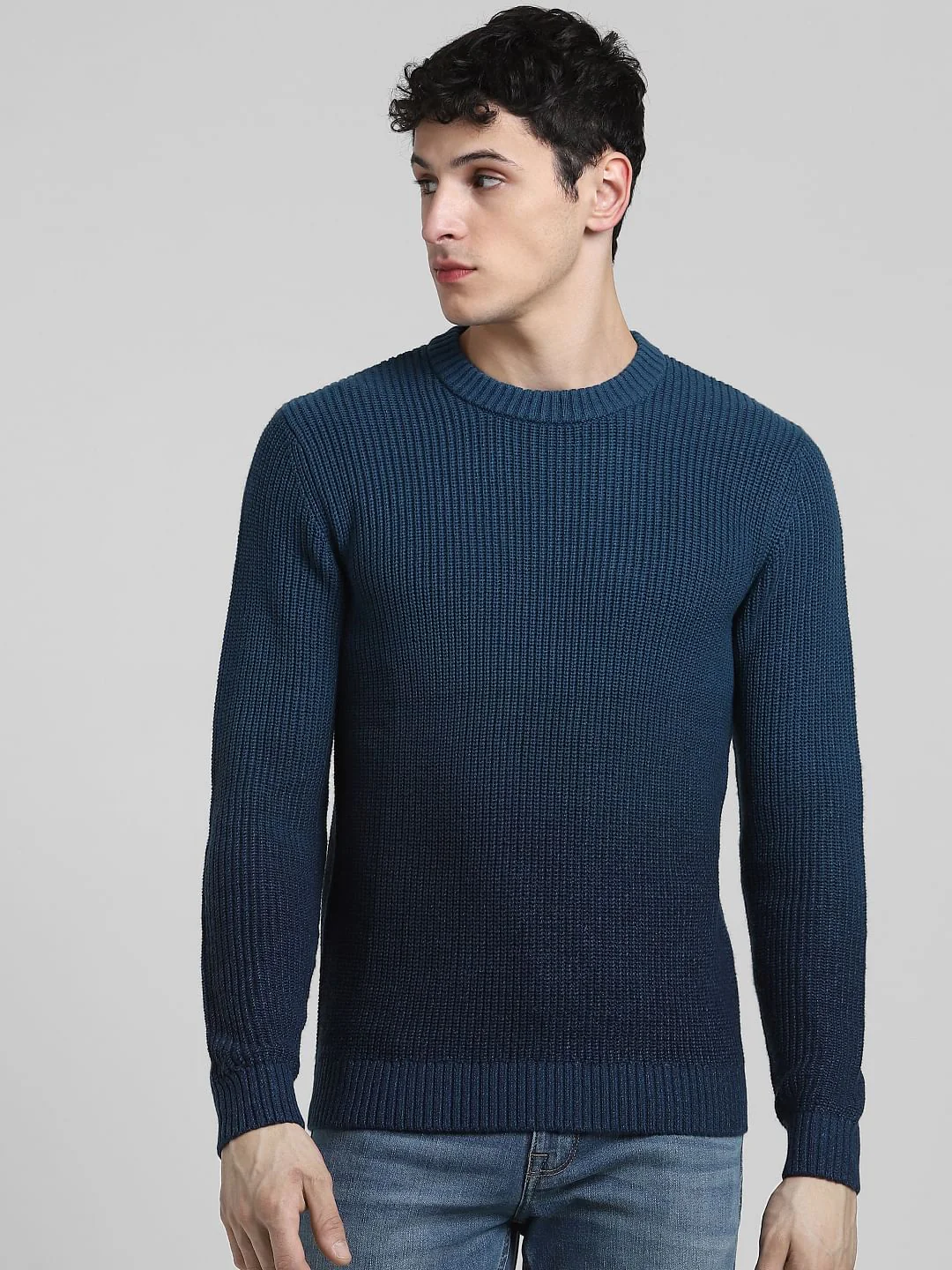 Blue Ombre Knitted Sweater - Image 2