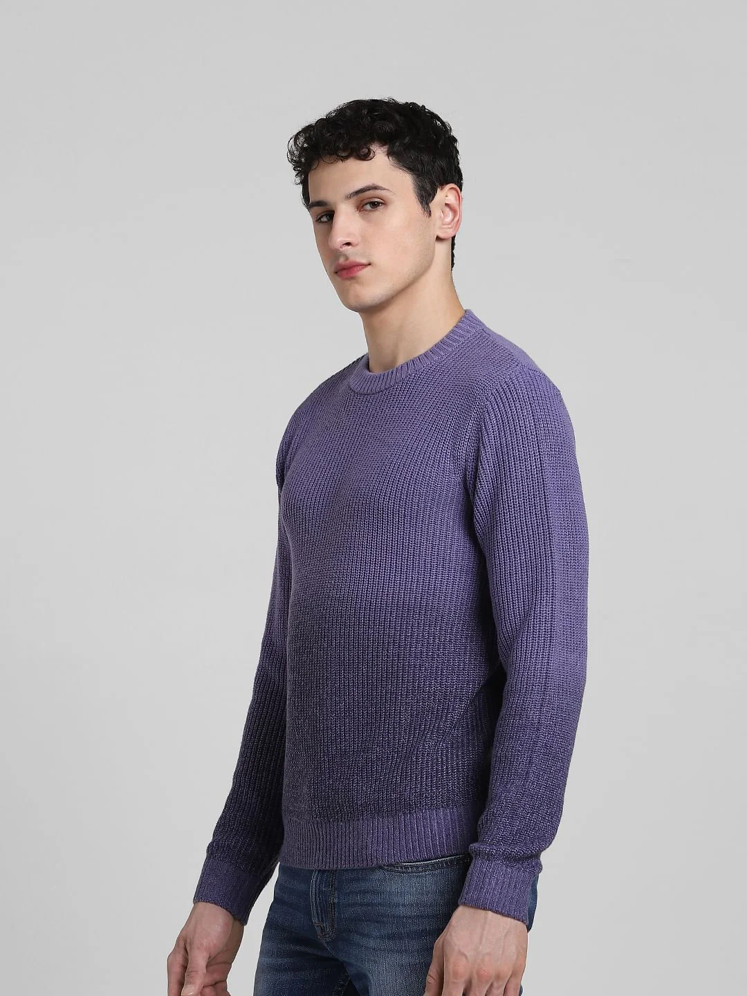Purple Ombre Knitted Sweater - Image 3