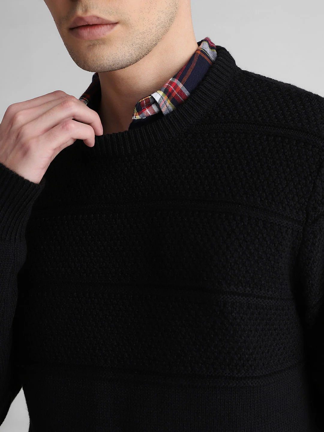 Black Knit Crew Neck Sweater - Image 5