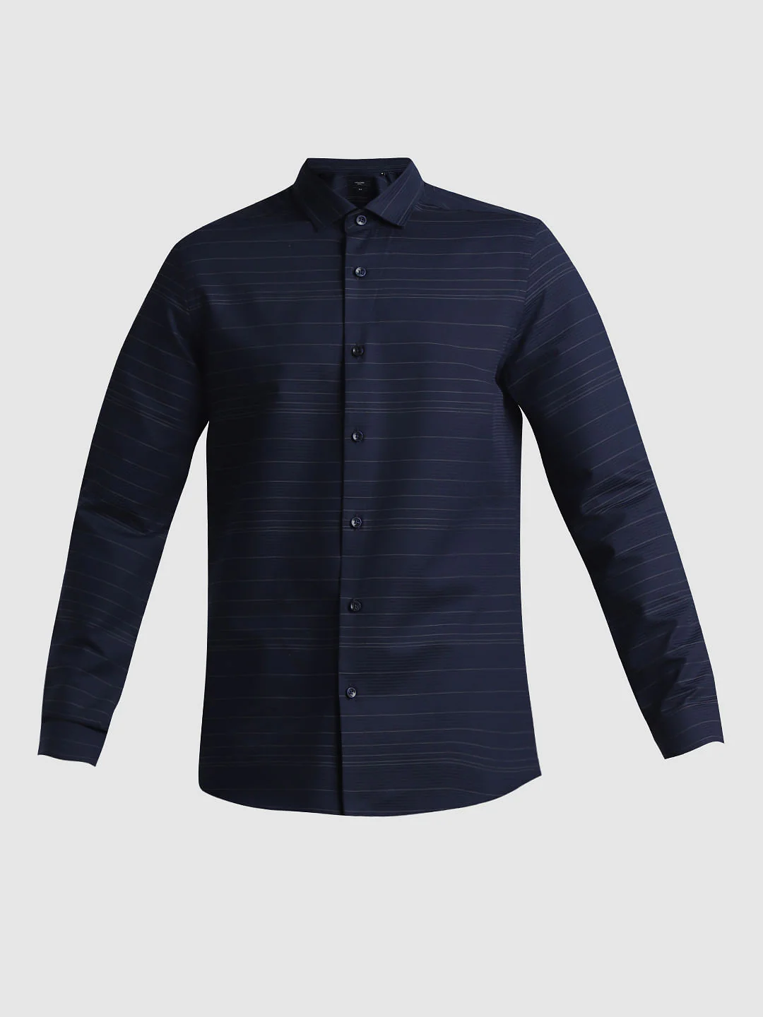 Navy Blue Striped Full Sleeves Shirt - Image 7