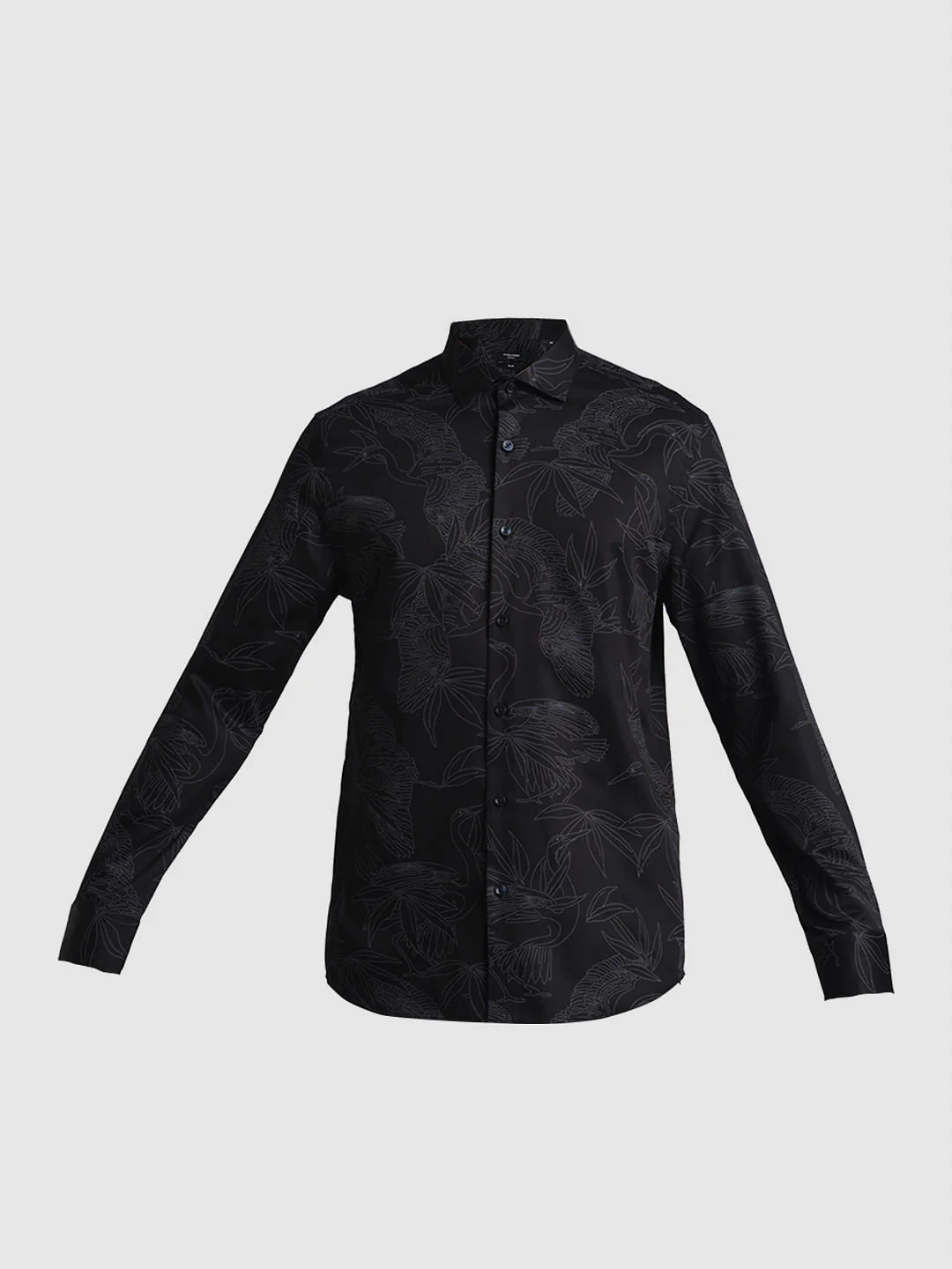 Black Abstract Print Full Sleeves Shirt - Image 7