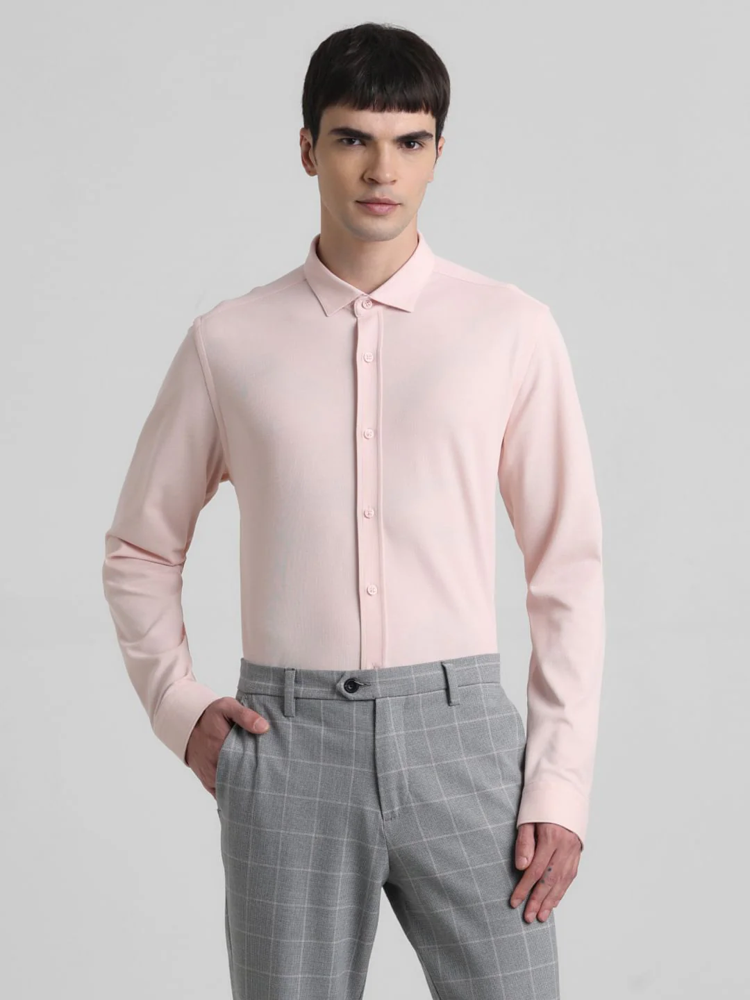 Pink Knitted Full Sleeves Shirt - Image 2