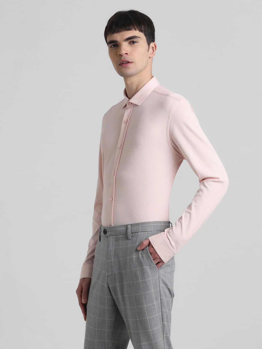 Pink Knitted Full Sleeves Shirt - Image 3