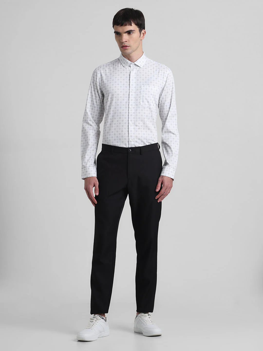 White Printed Full Sleeves Shirt - Image 6